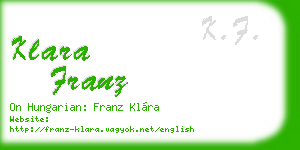 klara franz business card